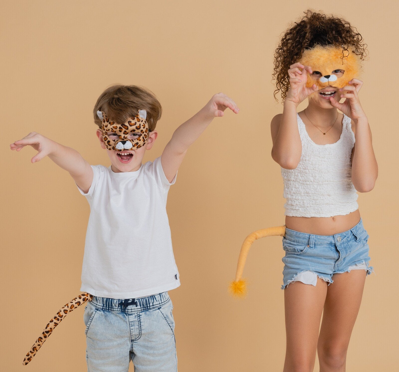 Animal Costume Mask Set Deluxe Leopard Spots