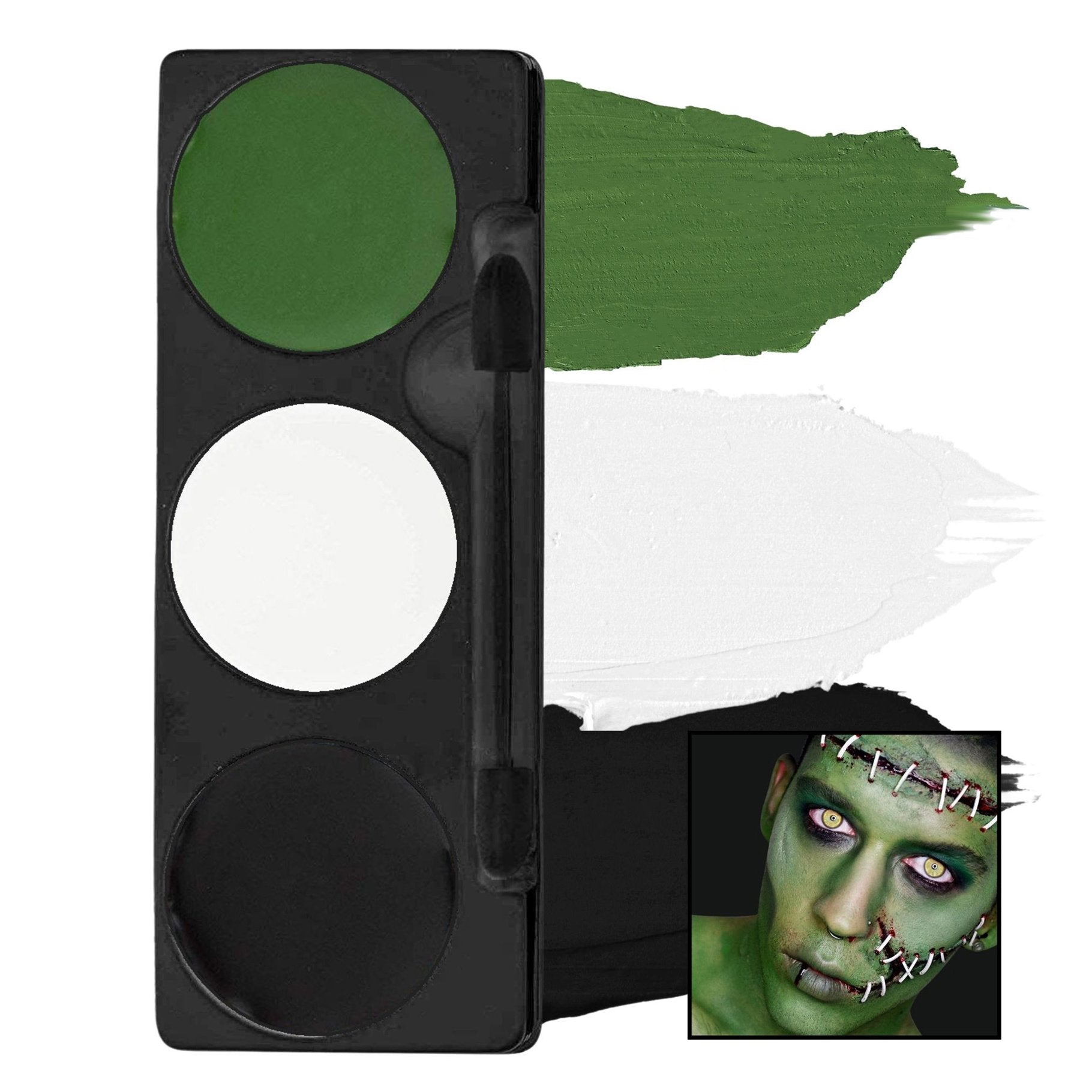 Make Up Palette Tri-Colour Face/Body Paint Monster Kit Professional Mehron