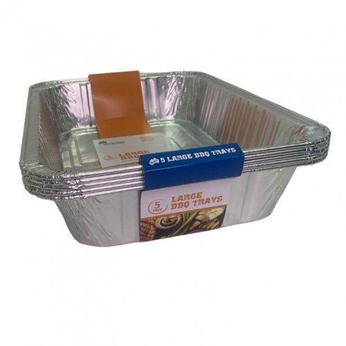 Foil Bbq Tray Large Pk/5 - 367x273x71mm