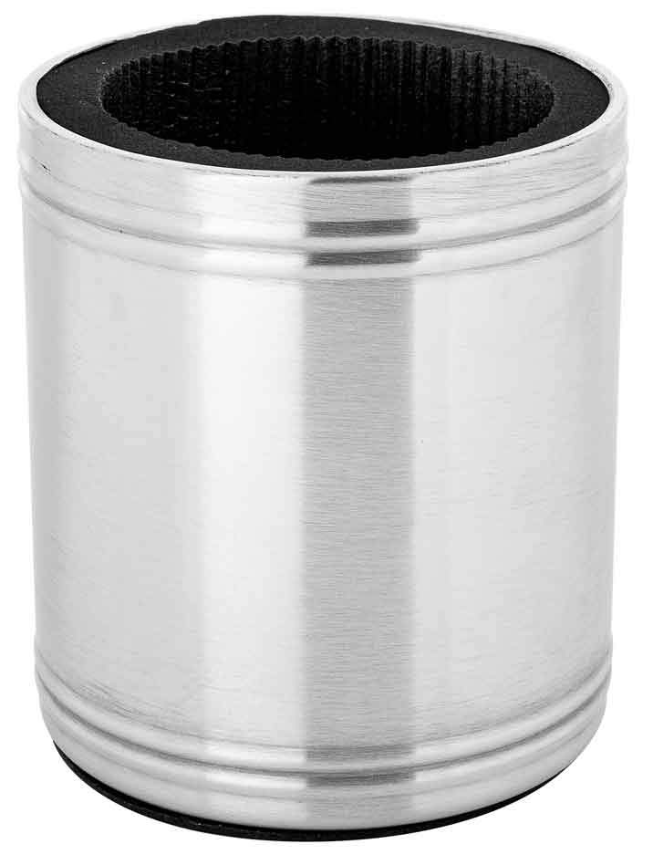 Gift Barware Beer Stubby Holder Stainless Steel Plain Deluxe