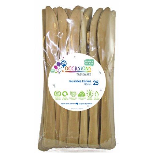 Knives Gold Plastic Pk/20
