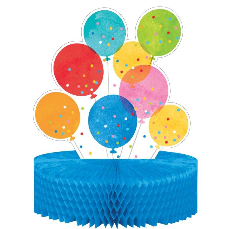 Balloon Birthday Bash Centrepiece Confetti Honeycomb