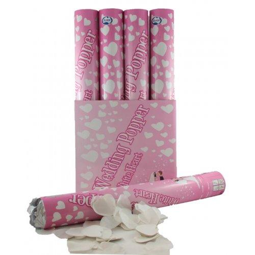 Confetti Launcher Wedding Popper Cannon White Tissue Heart Shaped Confetti