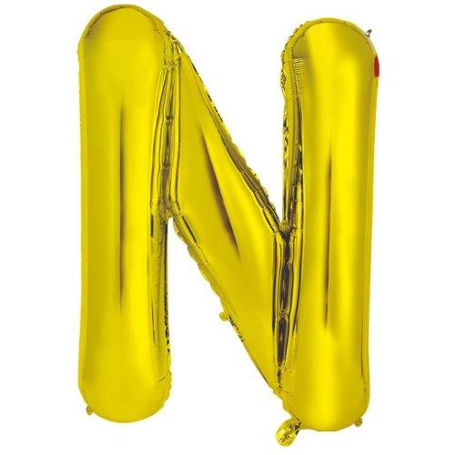 Balloon Foil Letter/Alphabet N Gold 86cm