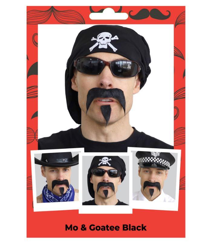 Costume Accessory Moustache and Goatee Black