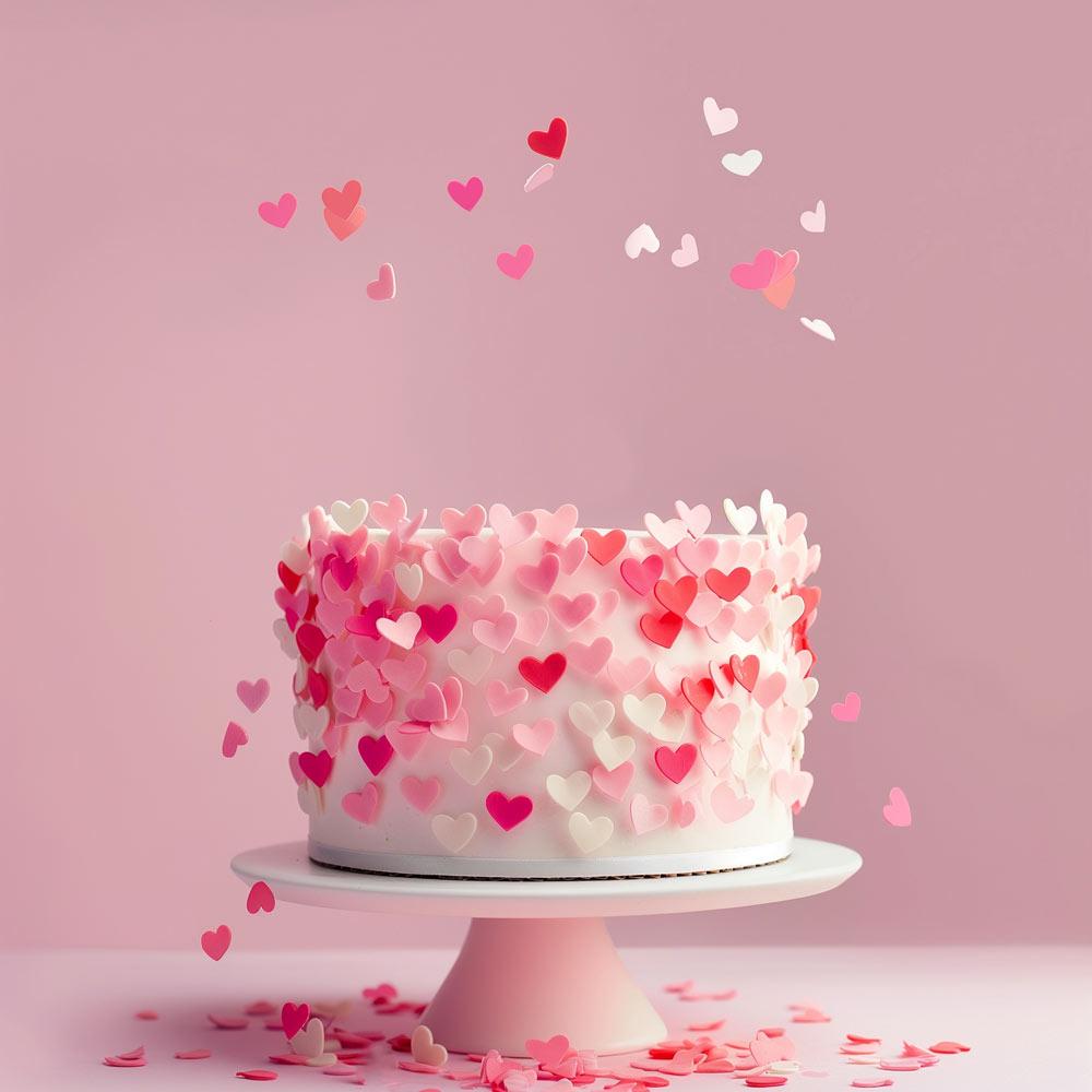 Edible Wafer Decorations Small Valentine Heart Cake/Cupcake Decorating 9g