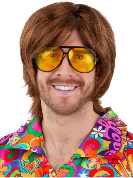 Glasses Hippy/Rapper Black Frame Yellow Lens 1960s/1970s/1990s