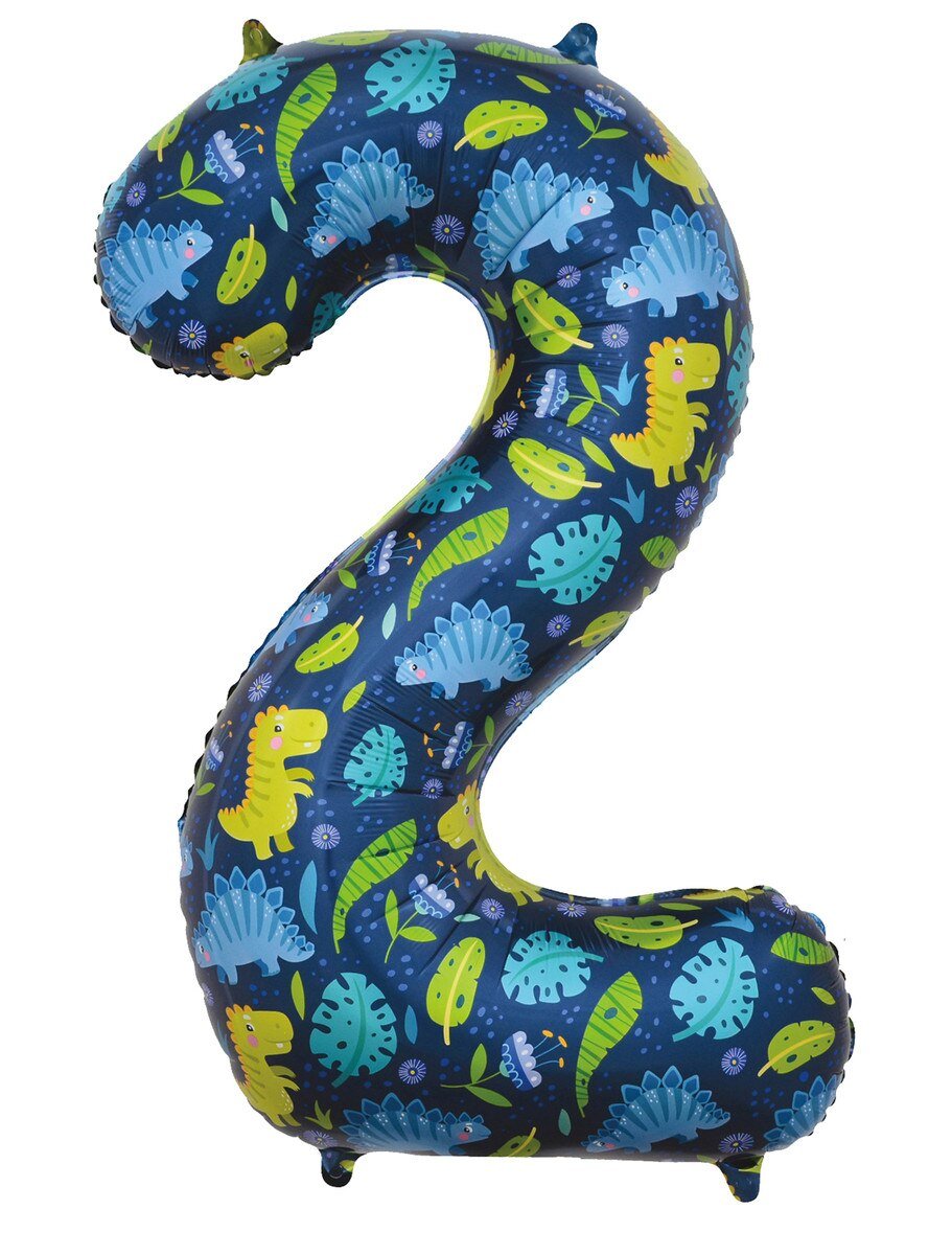Balloon Foil Megaloon Number 2 Dinosaur 86cm