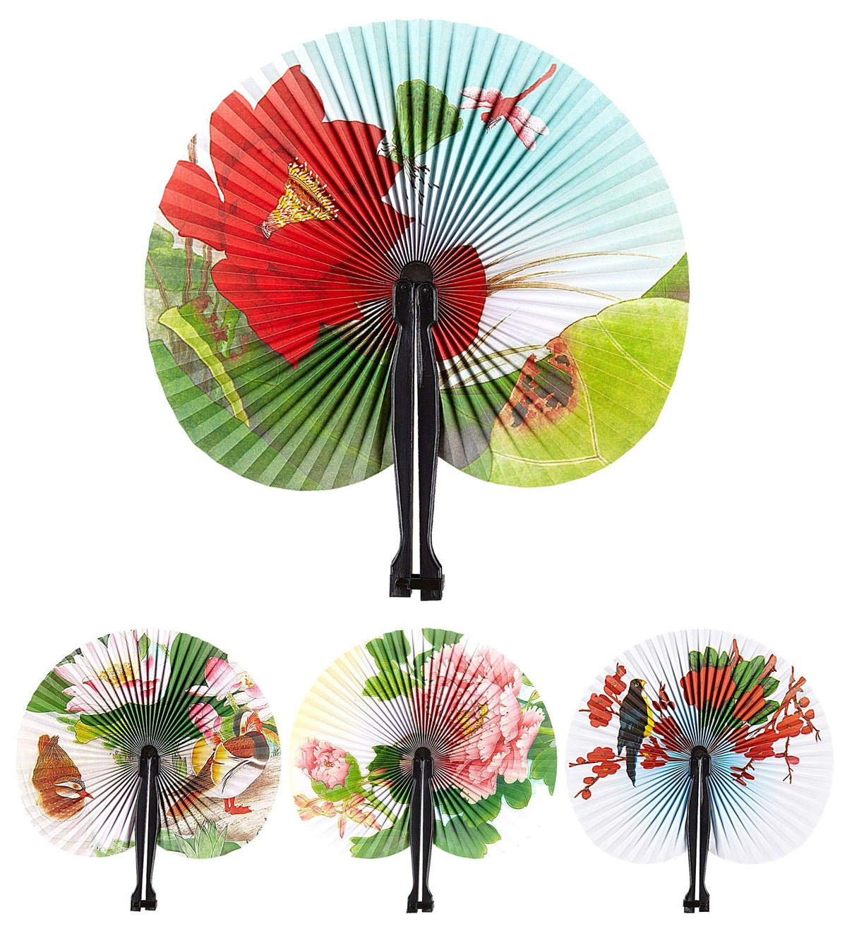 Costume Accessory Oriental/Asian Paper Fan 23cm Each (Assorted Styles)