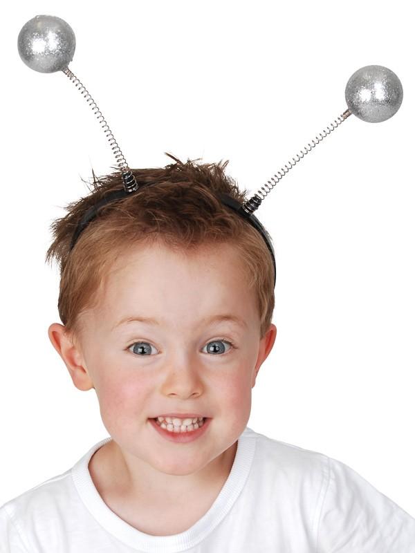 Headband/Headbopper Glitter Ball Silver Space Alien