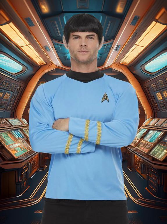 Costume Adult Star Trek Blue Command Shirt