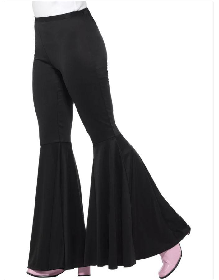 Costume Adult Black Flared Trousers 1970s