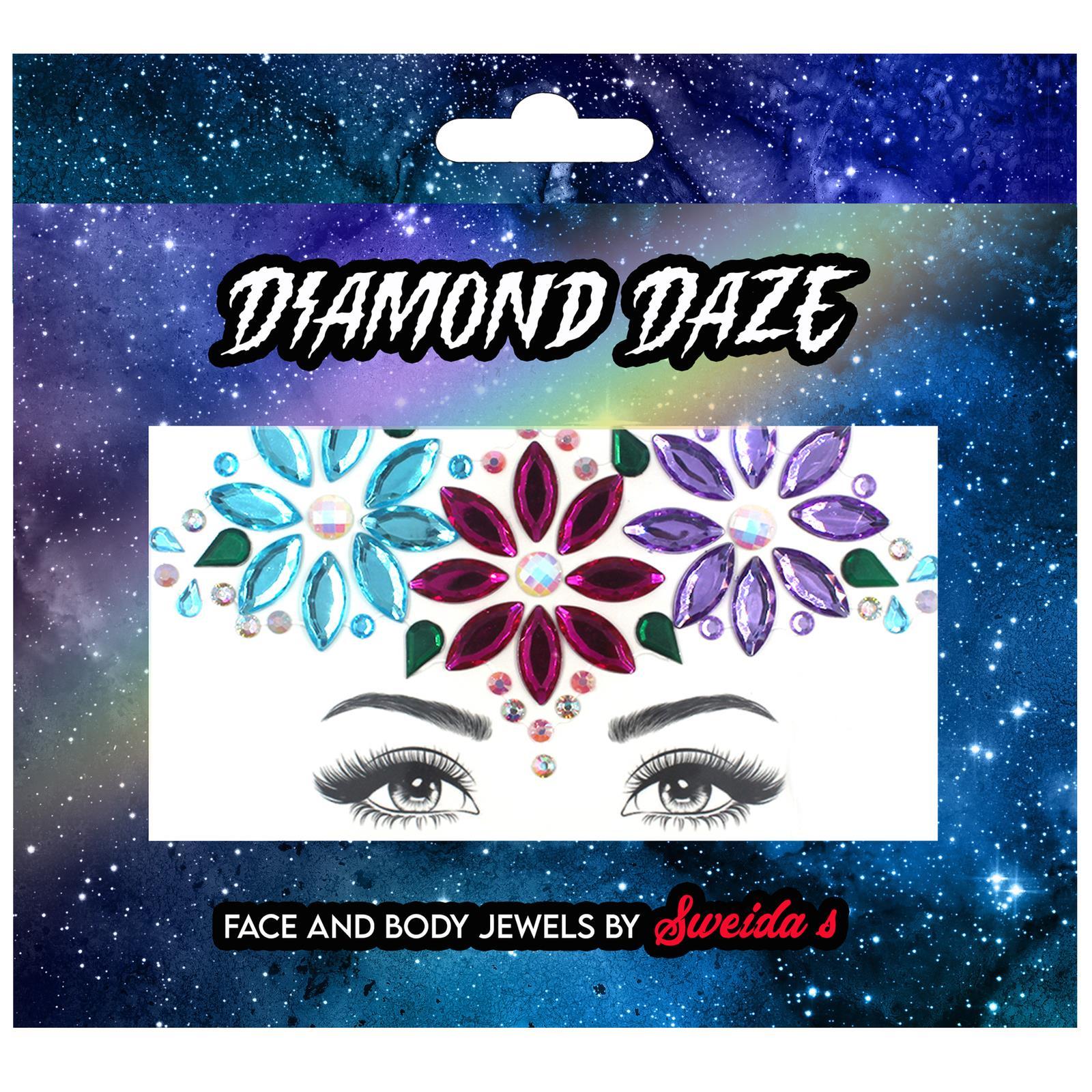 Face Jewels Flower Child 1960s Adhesive