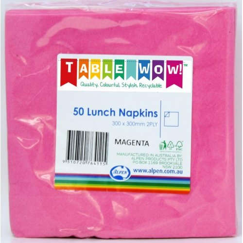 Napkin 2ply Bright Pink/Magenta/Fuchsia Lunch Pk/50