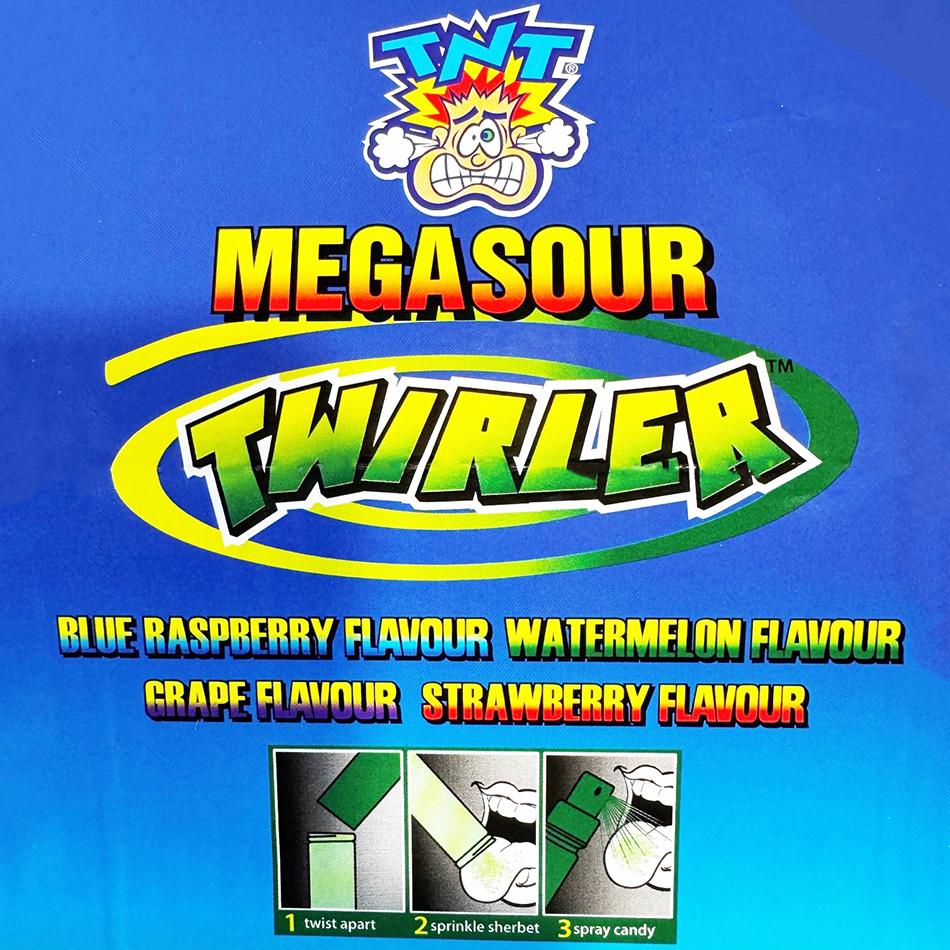 Confectionery Lollies TNT Mega Twirler 80ml Sour Spray & Sour Powder