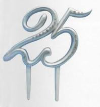 Cake Topper 25 Silver With Gift Box Last Chance Buy