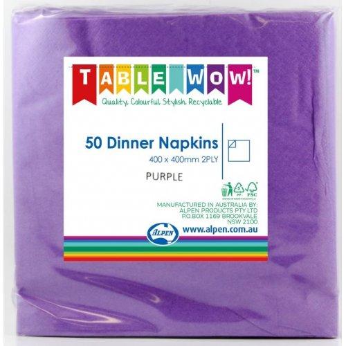 Napkins Dinner 2ply Purple Pk/50