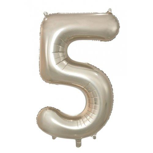 Balloon Foil Megaloon Number 5 Champagne Gold 86cm