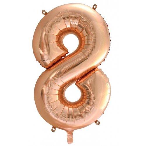 Balloon Foil Megaloon Number 8 Rose Gold 86cm
