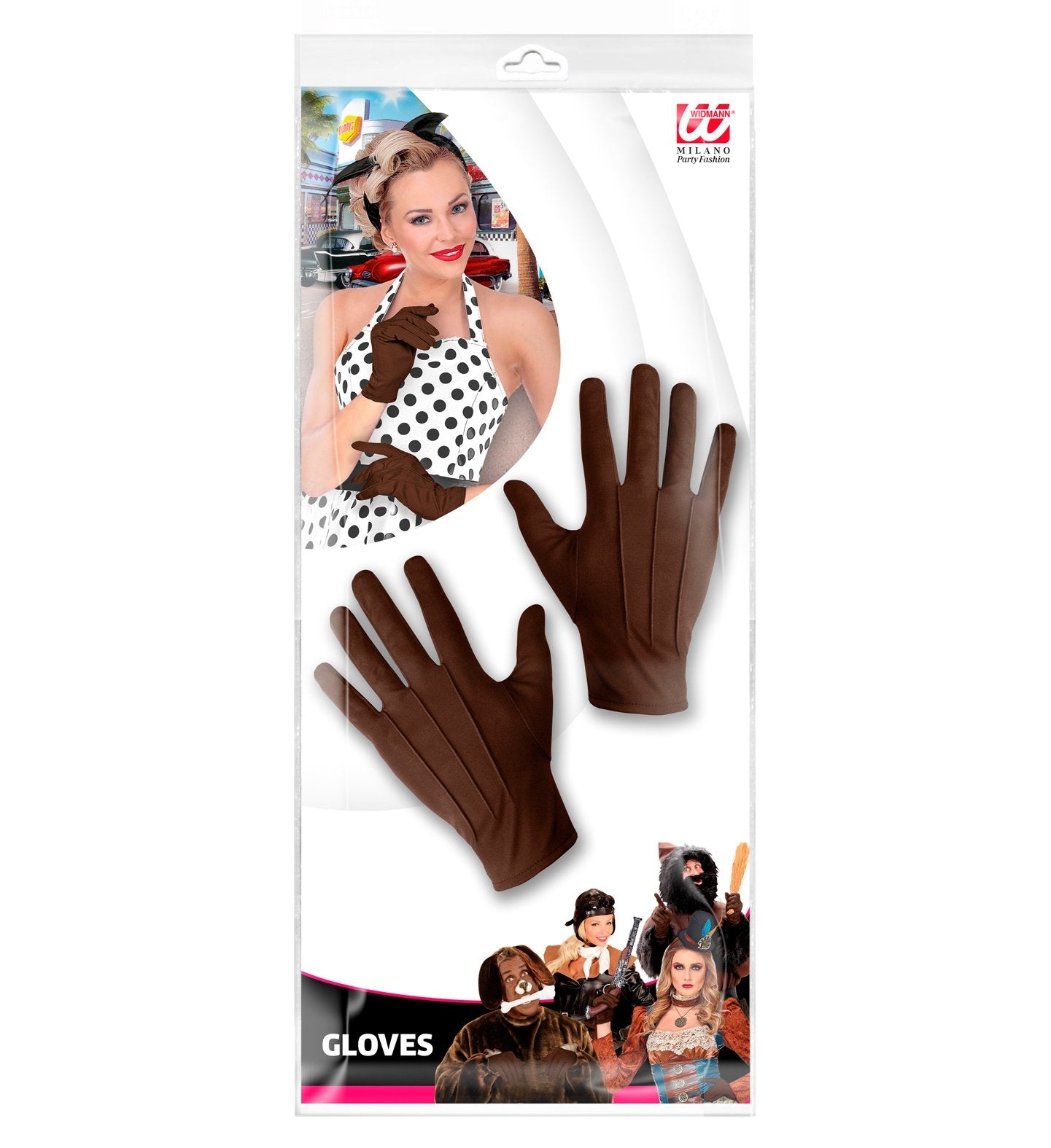 Gloves Short Brown Adult Character Costume Accessory