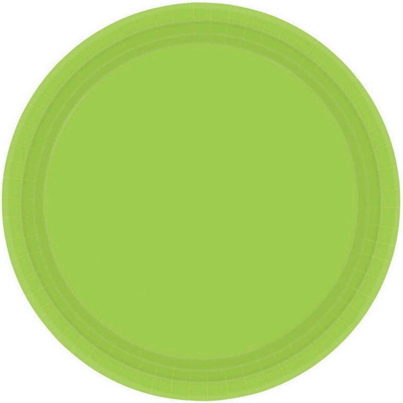 Paper Plates 23cm Kiwi Lime Round 20 Pack