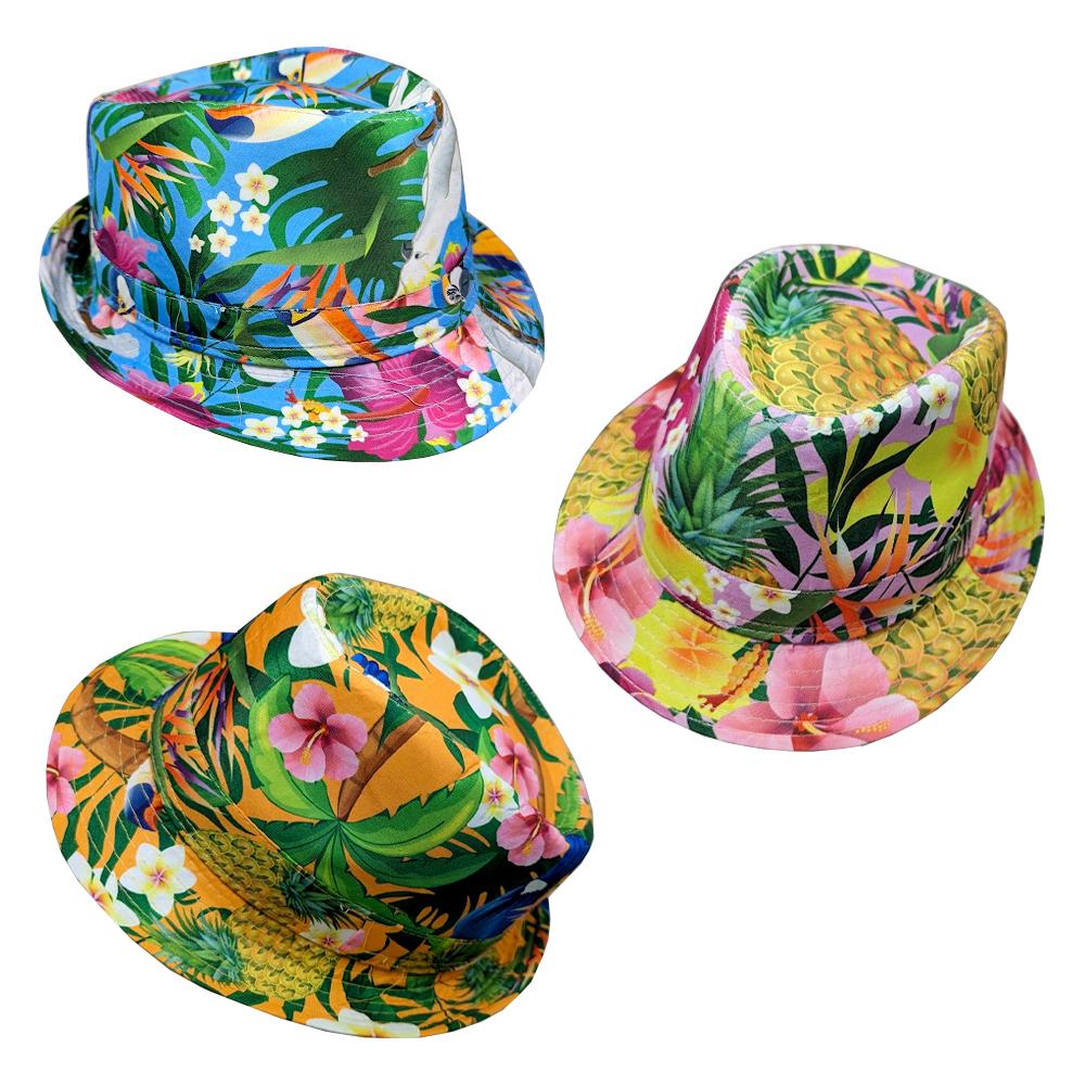 Hat Fedora Hawaiian Tropical Colourful Assorted Styles