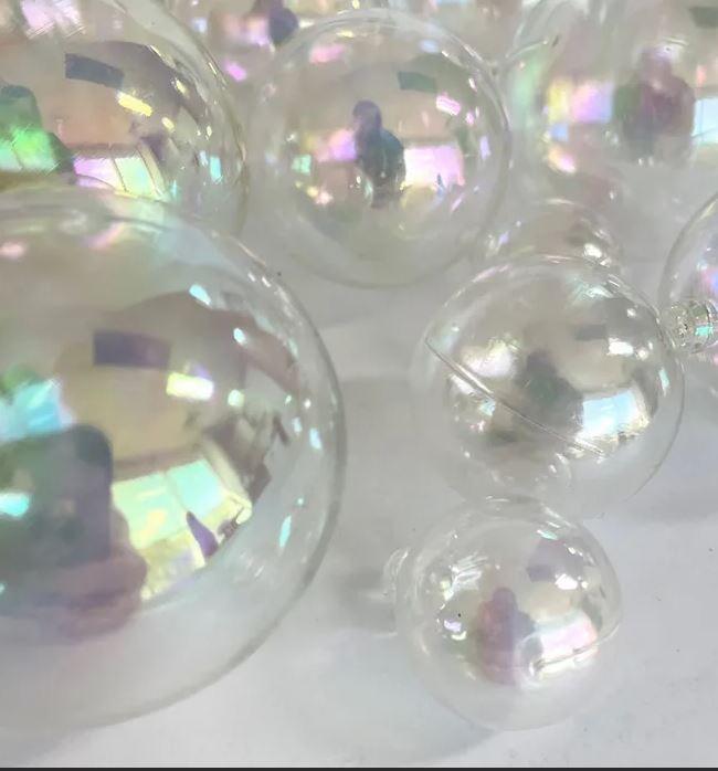 Cake Toppers Deco Foam Balls Iridescent Clear Opaque Pk/20