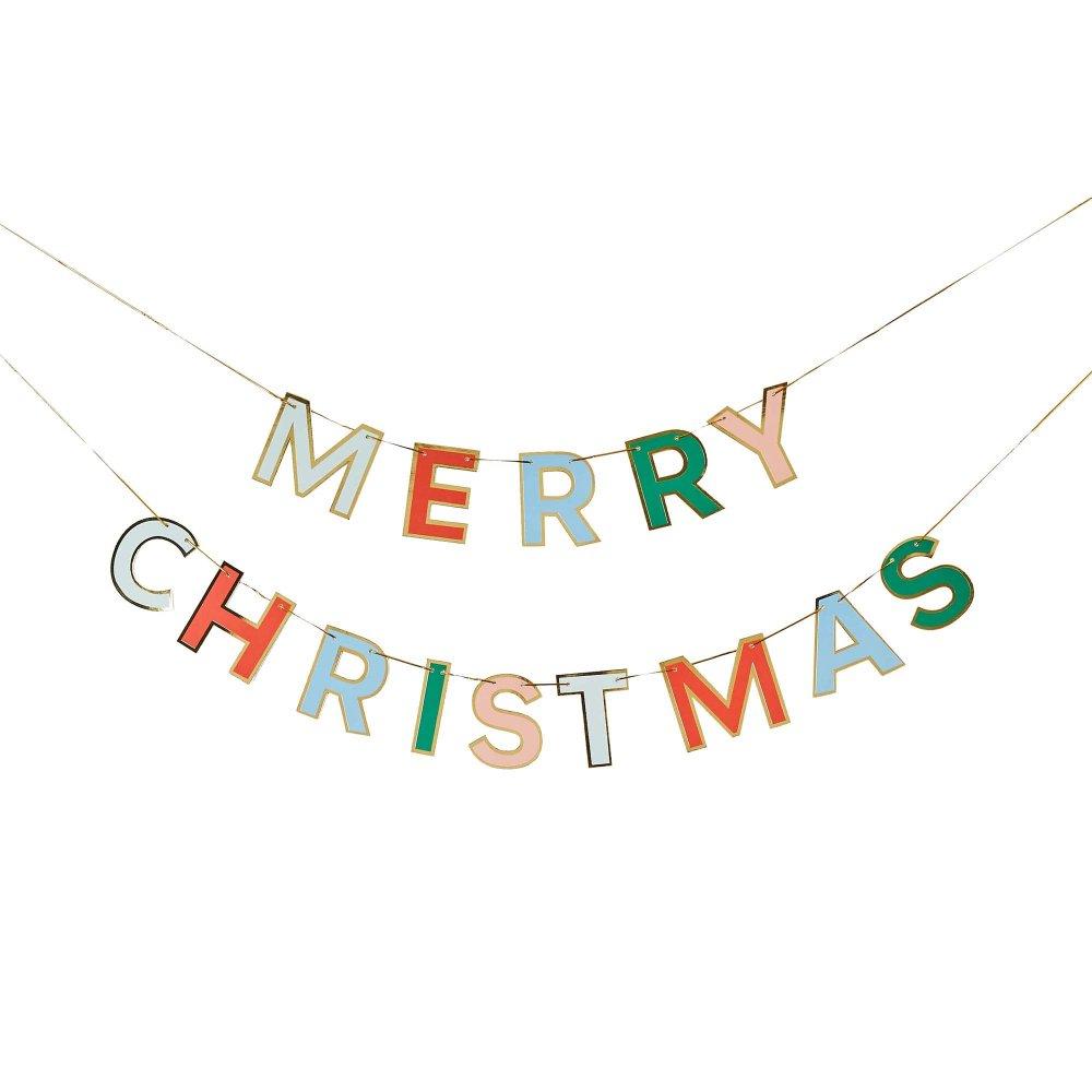 Banner Merry Christmas Colourful Card 2.5m Long