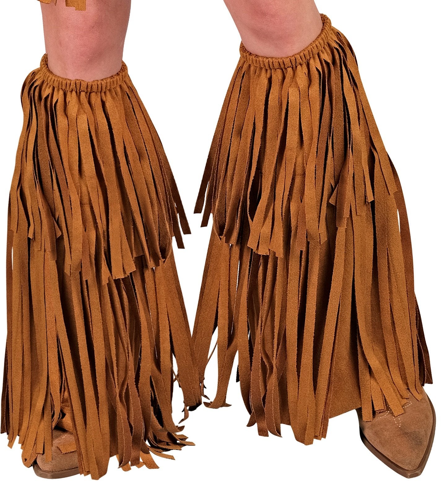 Boot/Shoecovers Hippie 1960s/Native American Indian Brown Fringed