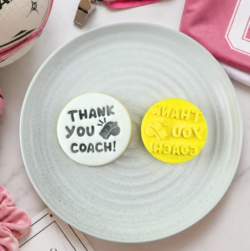 Thank You Coach! (Sports) Cookie/Biscuit Embosser Cutter