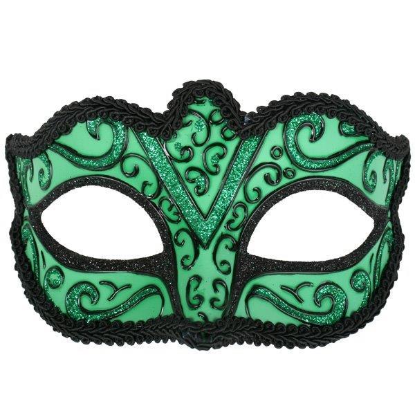 Mask Eye Capri Green & Black Masquerade