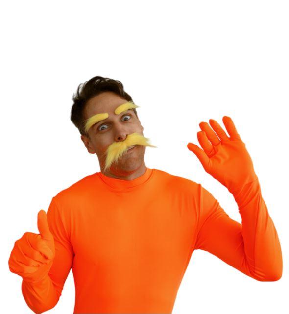 Moustache and Eyebrows Orange Costume Accessory Facial Hair