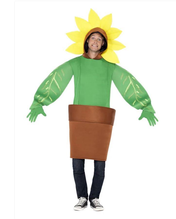 Costume Adult Plant Yellow Sunflower In A Pot One Size