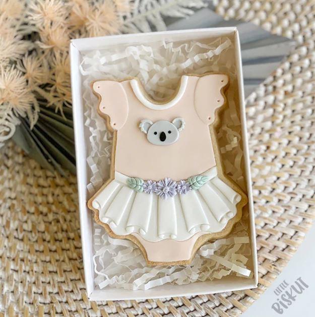 Onesie with Tutu Stamp and Cookie/Biscuit Cutter Set (Little Biskut)