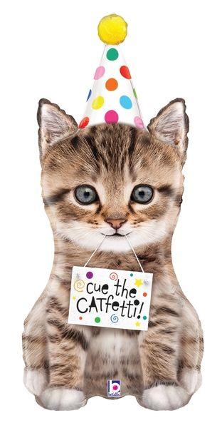 Balloon Foil Shape Cue the Catfetti Party Hat 91cm