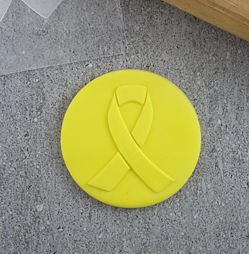 Pink Ribbon Cookie/Biscuit Debosser Cutter