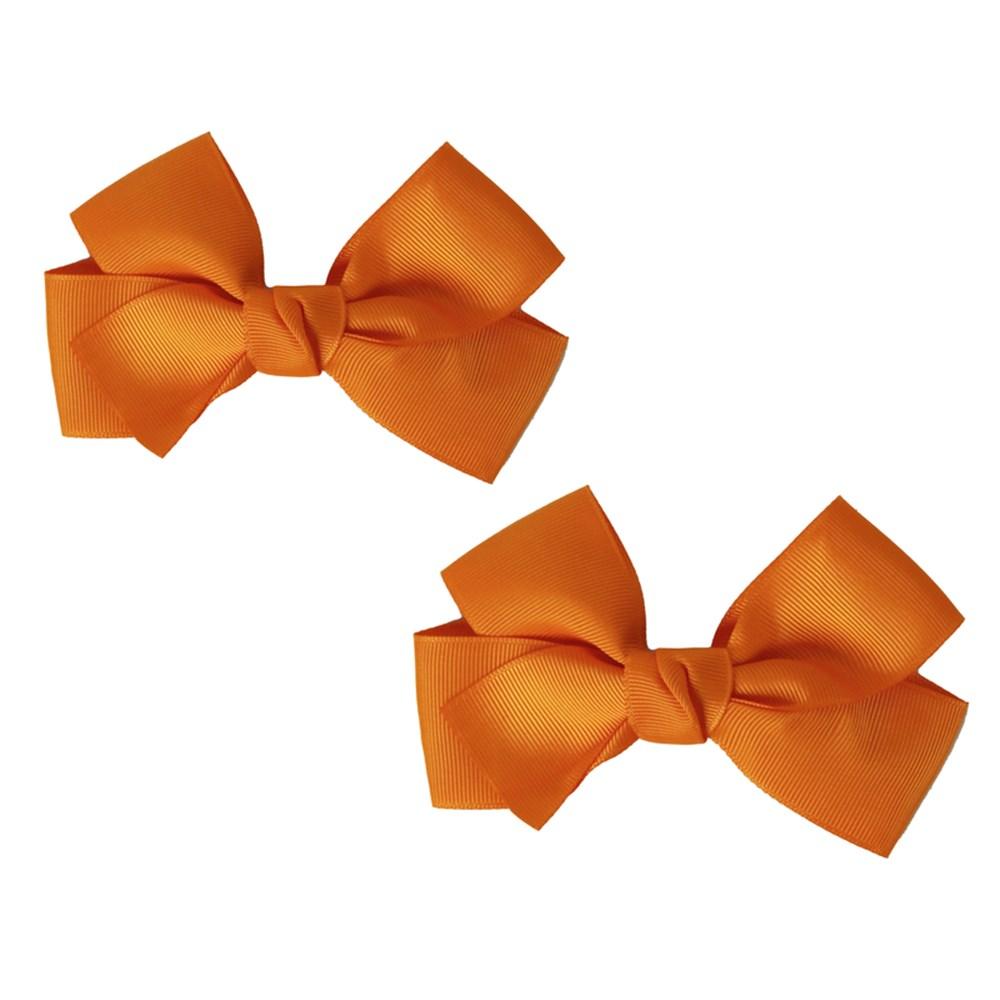 Orange Team Spirit Hair Bows Sports Supporter Pk/2