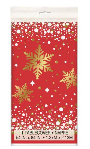 Tablecover Rectangle Gold/Red Sparkle Christmas