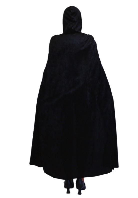 Cape With Hood Velvet Black Long Halloween Style