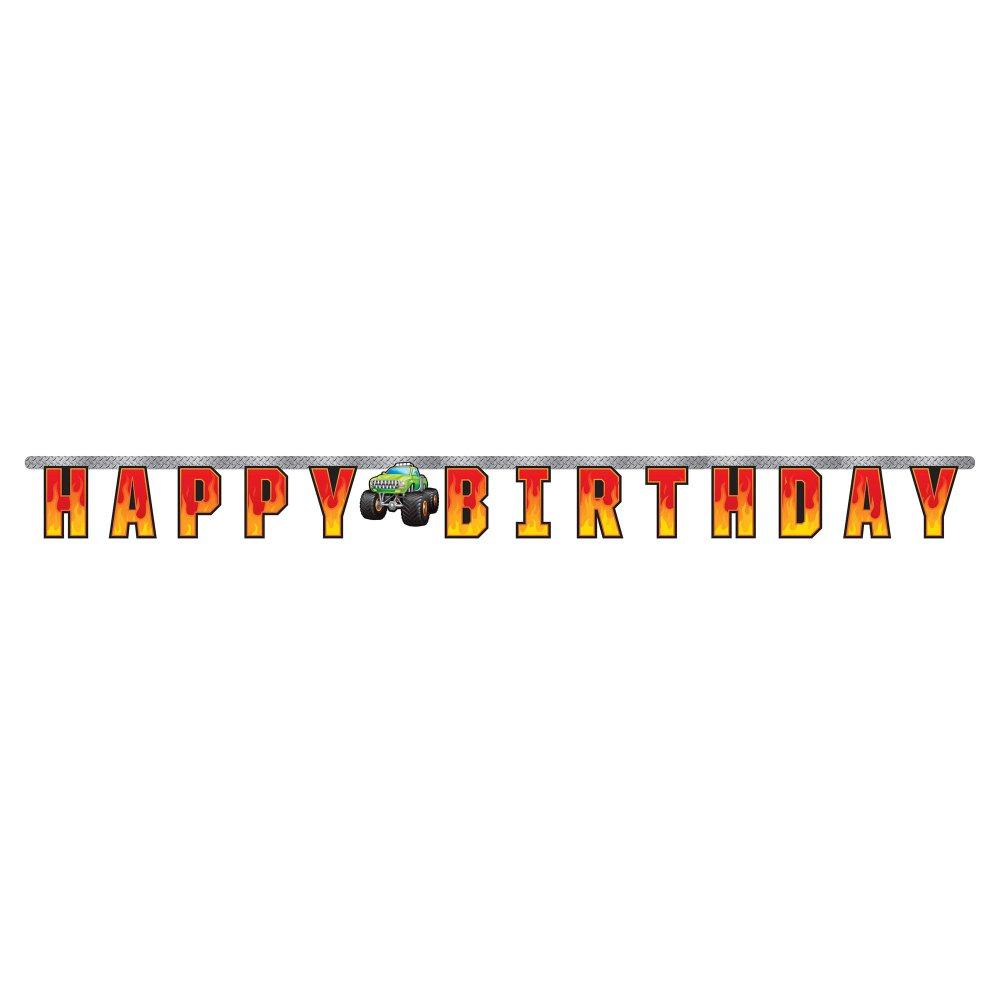Monster Trucks Rally Giant Jointed Banner Happy Birthday