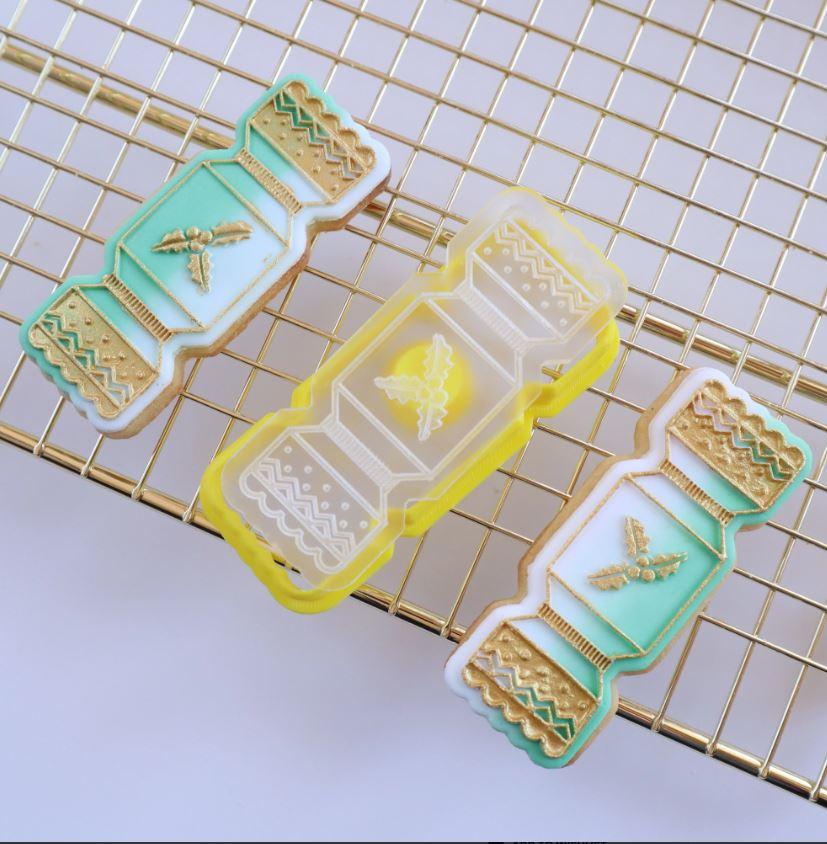 Mini Christmas Cracker/Bon Bon Cookie/Biscuit Debosser & Cutter Set