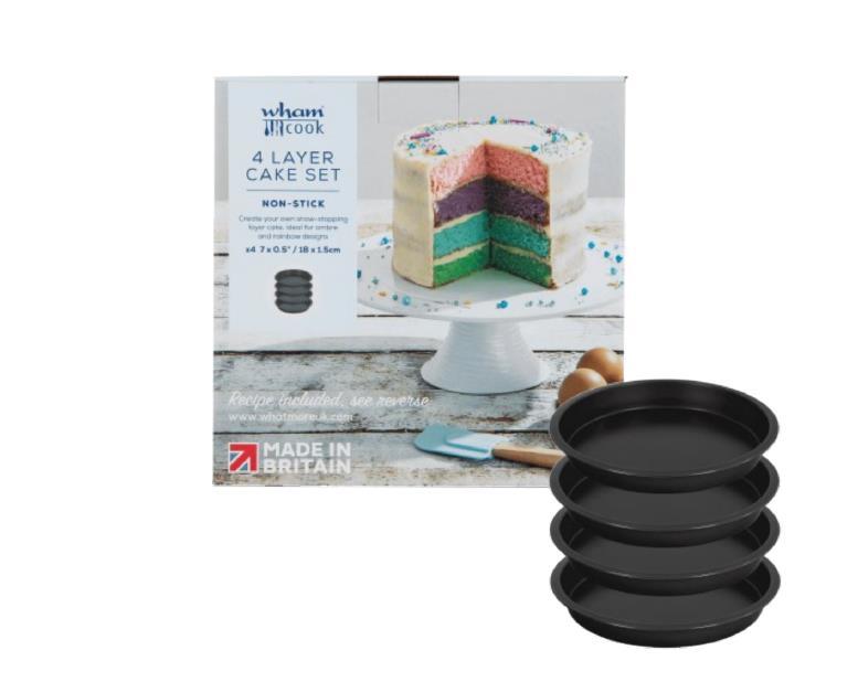 Cake Tin 4 Layer Rainbow Set 18 x 18 x 3cm