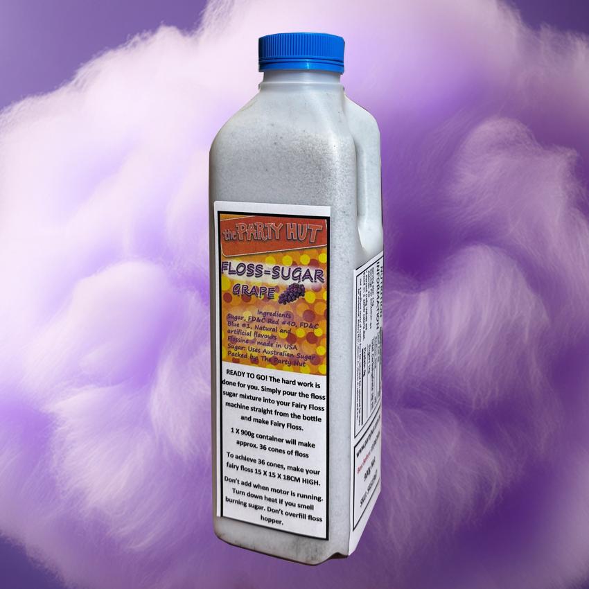 Flossine And Sugar Premixed Fruity Grape 900g Ready To Go