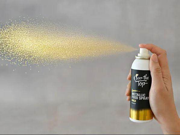 Edible Food Spray Metallic Gold Over The Top 48g Cake Decorating