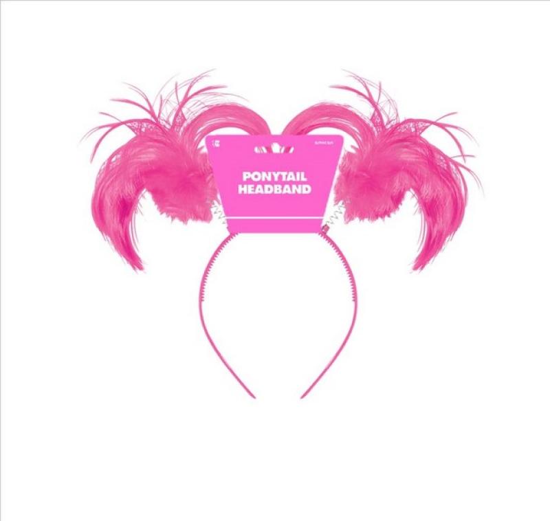 Pink Team Spirit Headbopper/Headband Ponytail