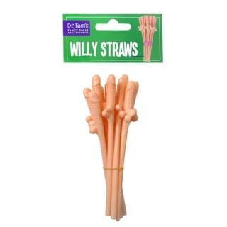 Novelty Straws Willy Flesh Tone Pk/10 Hens Night