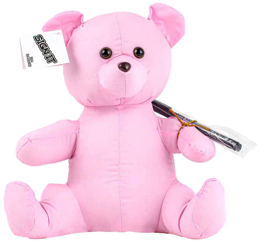 Guest Signature/Keepsake Pink Bear 25cm With Black Texta Pen