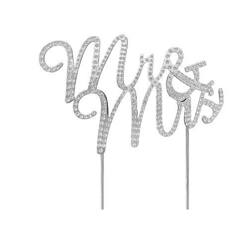 Cake Topper Mr & Mrs Diamante Design12cm High Wedding
