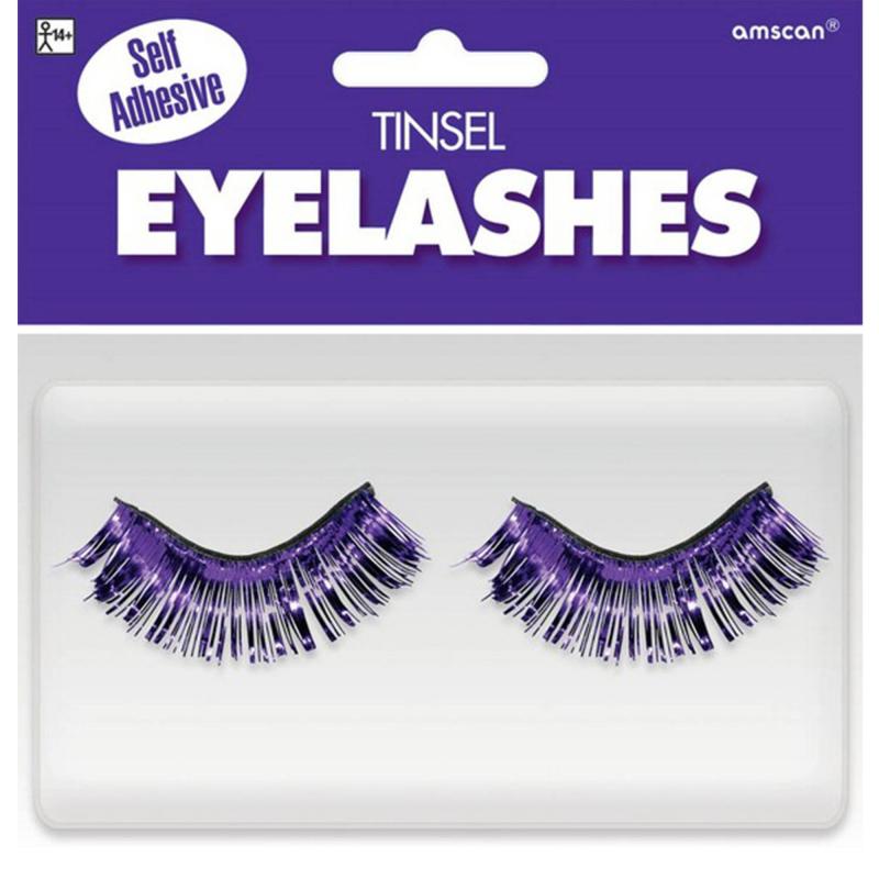 Eyelashes Tinsel Purple False Self Adhesive