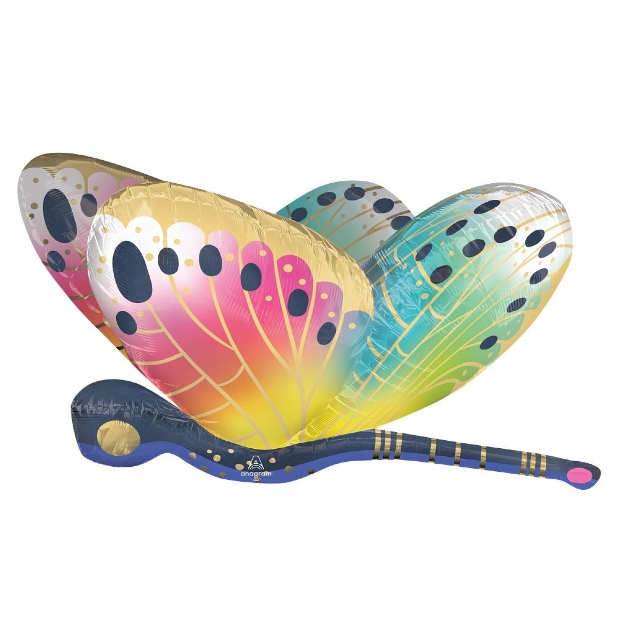 Balloon Foil Supershape Dragonfly Vibrant Pink 110cm x 78cm
